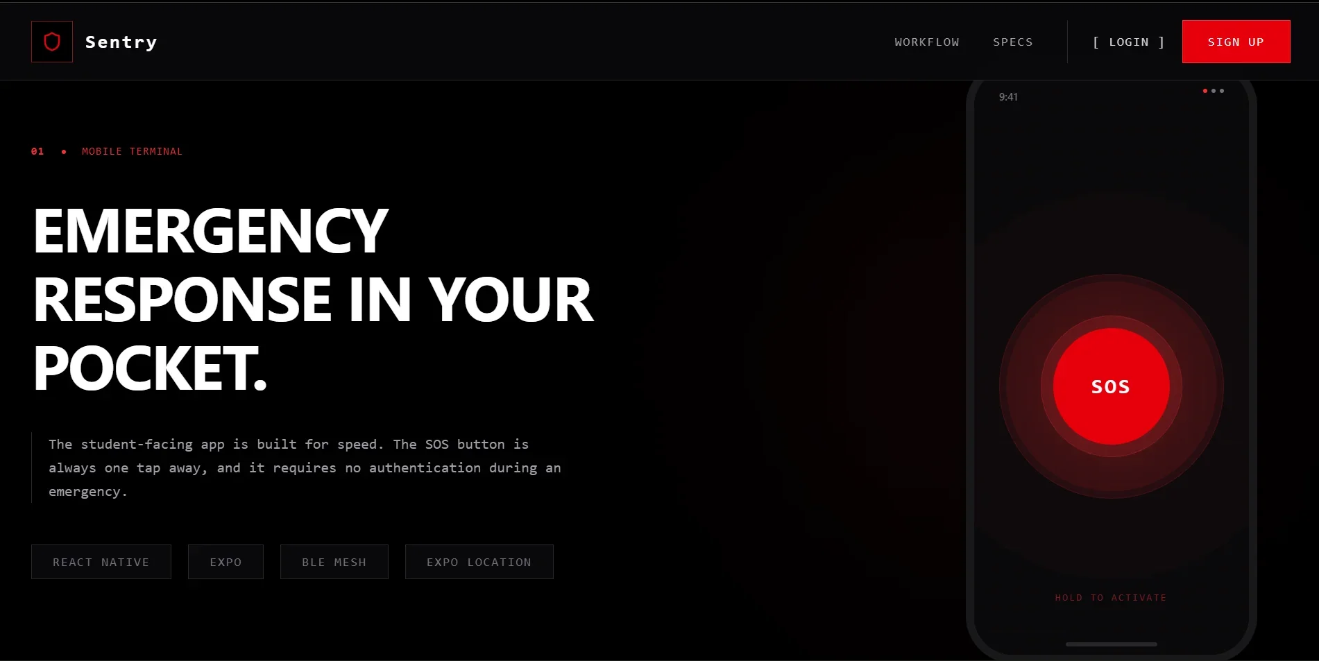 Sentry Mobile View