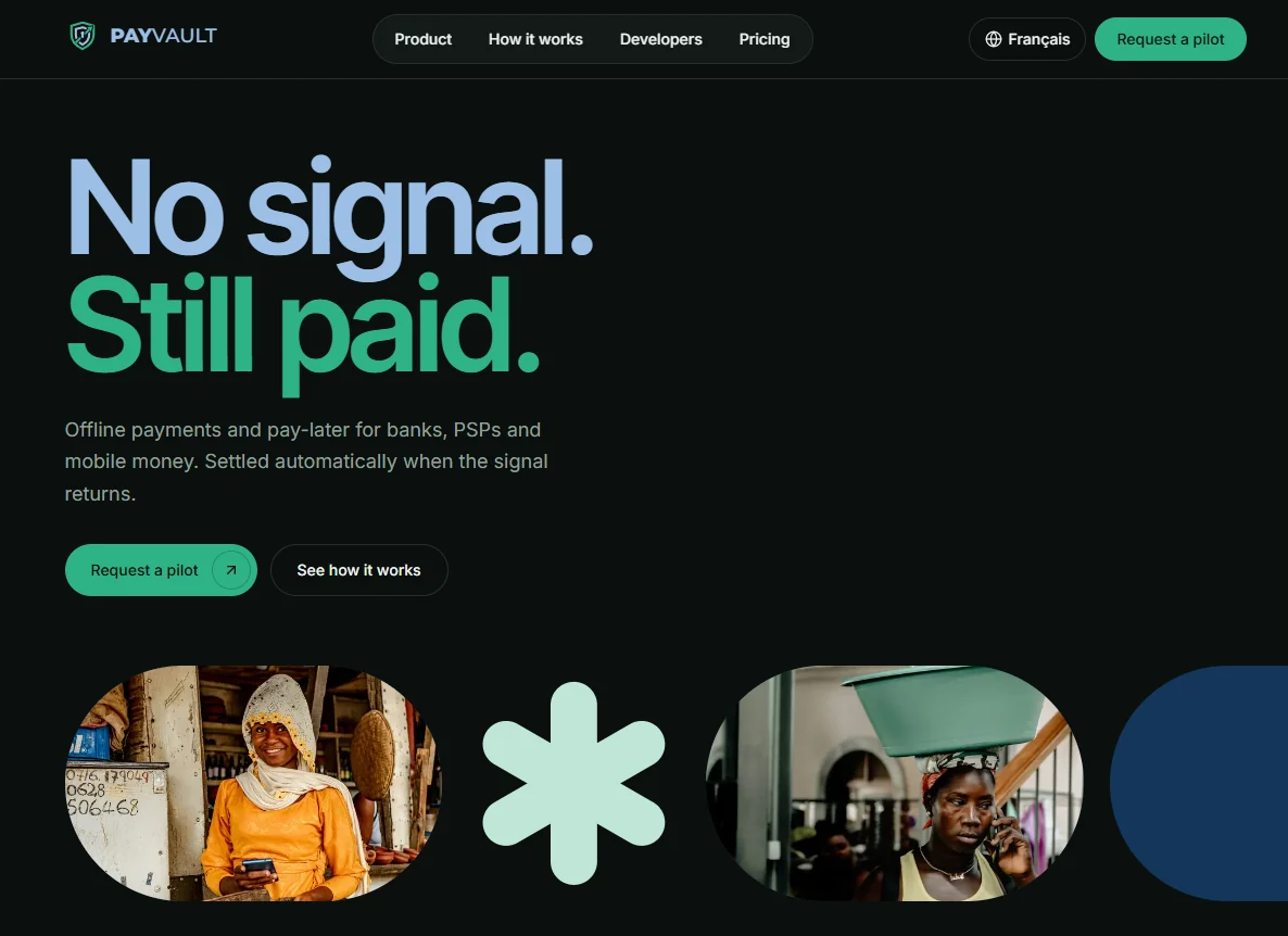 PayVault website: No signal. Still paid.